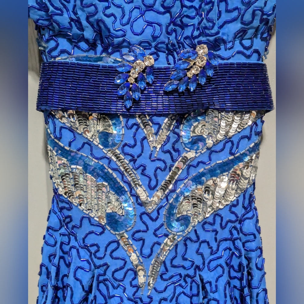 Vintage 80s Stephen Yearich Sequin and Beaded Dress Size S/M - Picture 2 of 8